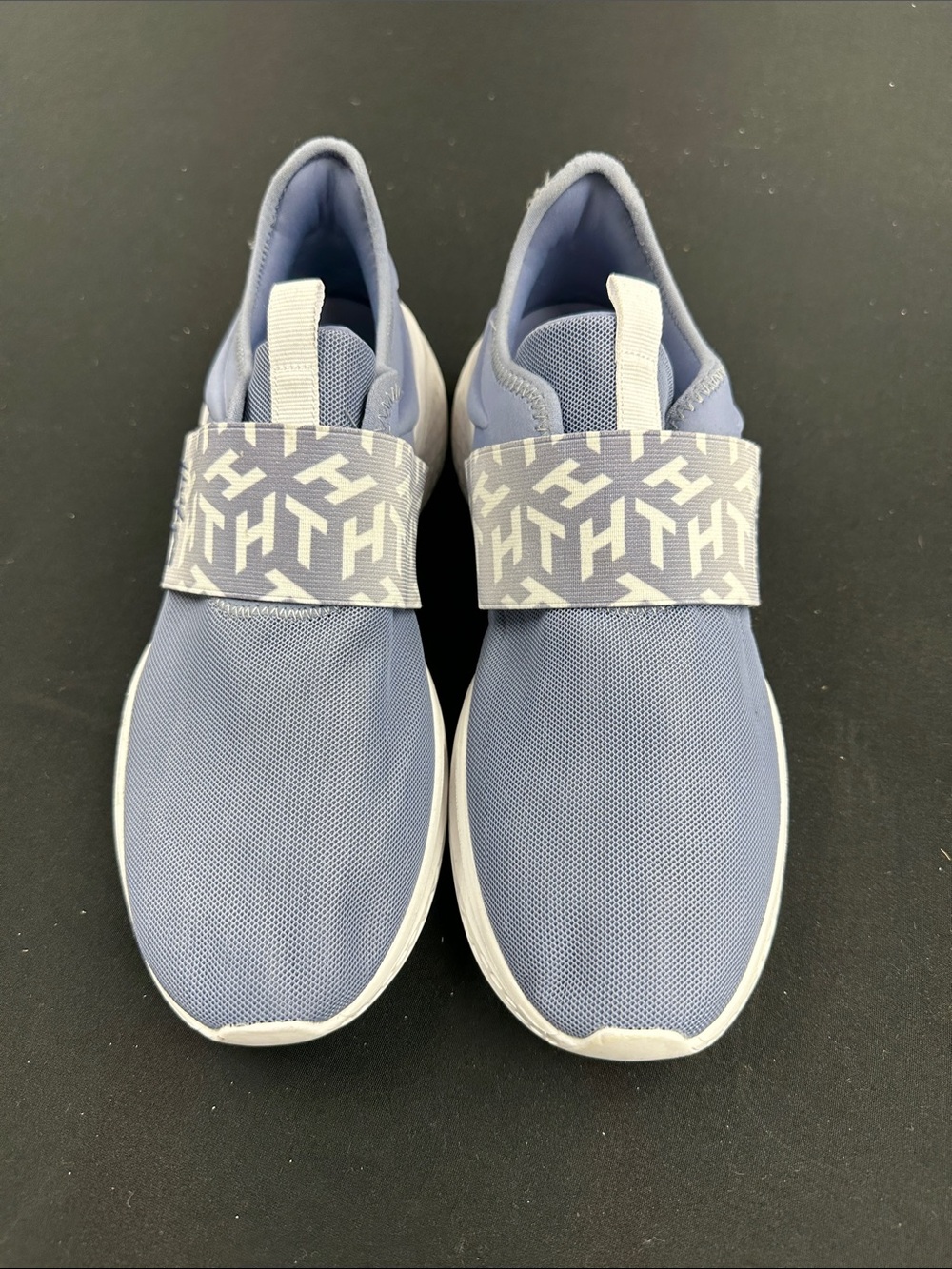 Tommy Hilfiger Light Blue and White Slip-On Sneakers